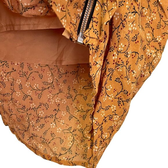 Veronica Beard Skirt $295 Spencer Floral Ruffle Zipper Yellow Size 0 NWT - Picture 5 of 8